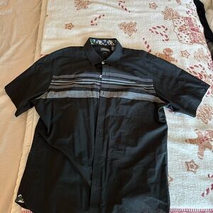 Van Heusen Black and Green Camo Shirt